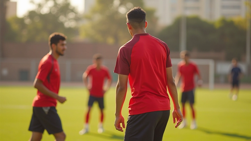Soccer players performing cardiovascular conditioning exercises during intense training